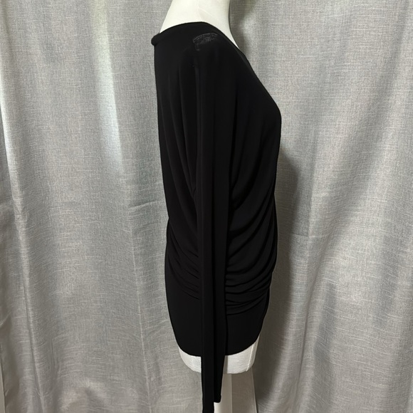 Athleta Asymmetric Hem Long-Crew Neck-BatWing Sleeve-Sz XXS-Black - Picture 11 of 16